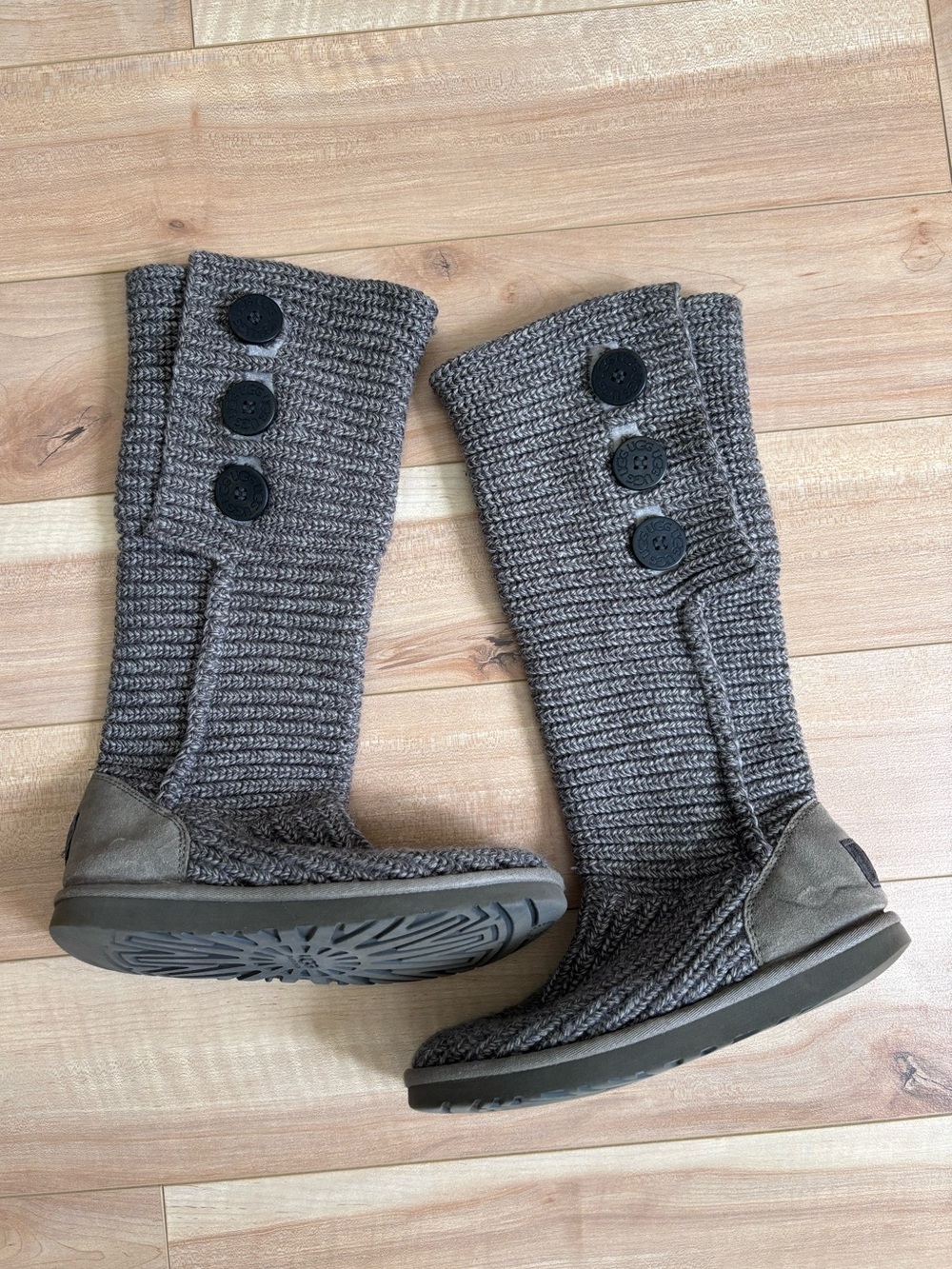 UGG Australia Heather Gray Knit Slip-On Bootie